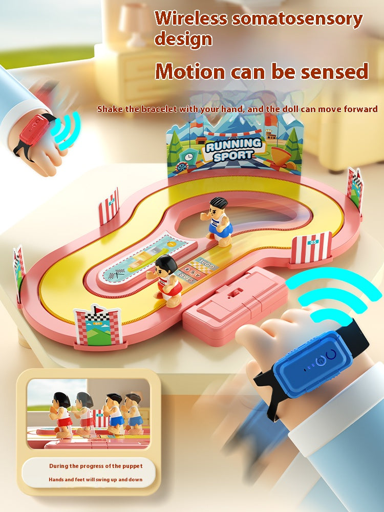 Electric dual-track racing children's toy wireless motion-sensing racing sports exercise educational game