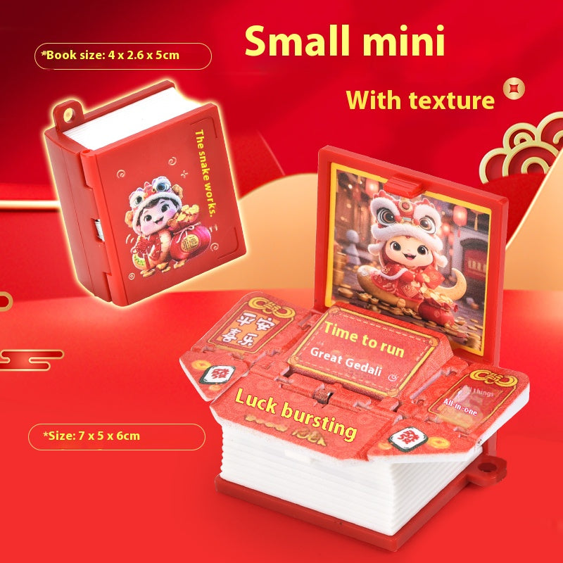 2025 new model snake Mini3D book keychain decompression toy press exquisite gift