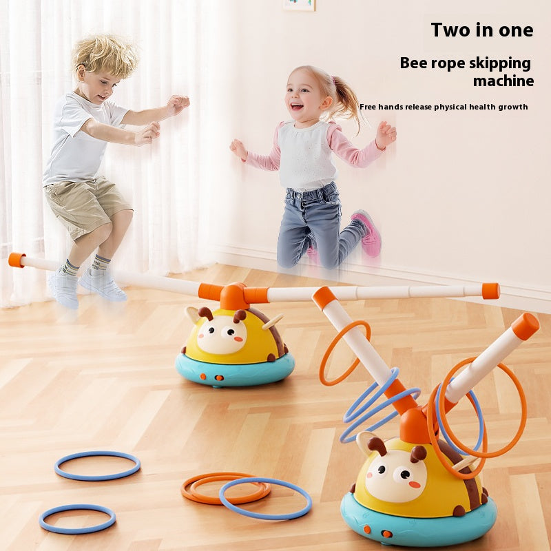 2 in 1 Bee Jump Rope Machine Hoop Jumping Ring 3-6 Years Old Children's Outdoor Sports Toy Game Machine