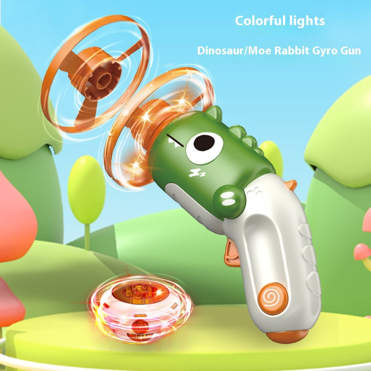 Children's outdoor cartoon dinosaur top flying saucer rotating launch toy for boys and girls aged 3-6 years old parent-child interaction