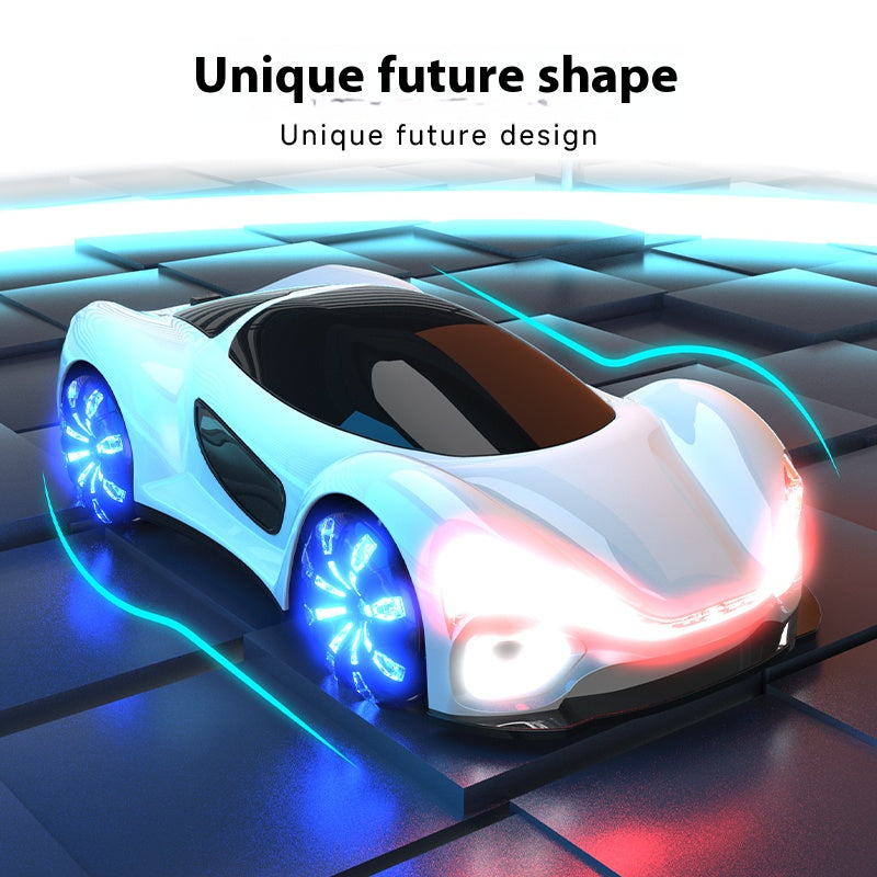 Stunt drift simulation concept remote control car innovative design music double spray light exhaust hand control induction