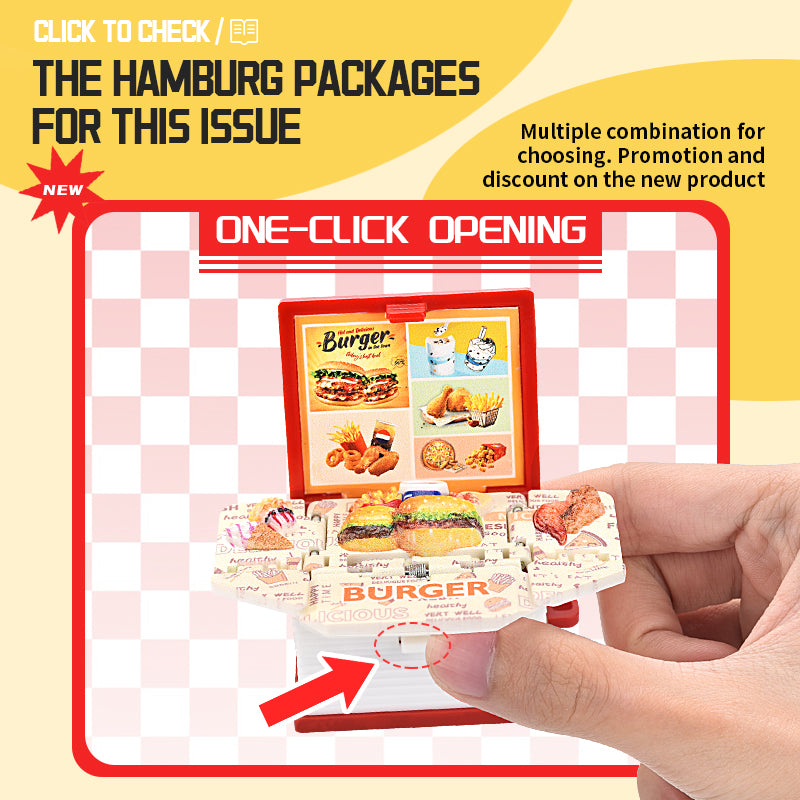 French fries burger 3D book key chain Creative decompression toys School bag pendant