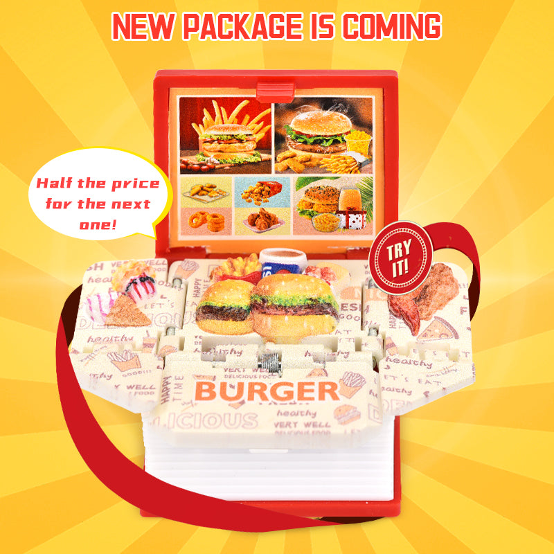 French fries burger 3D book key chain Creative decompression toys School bag pendant