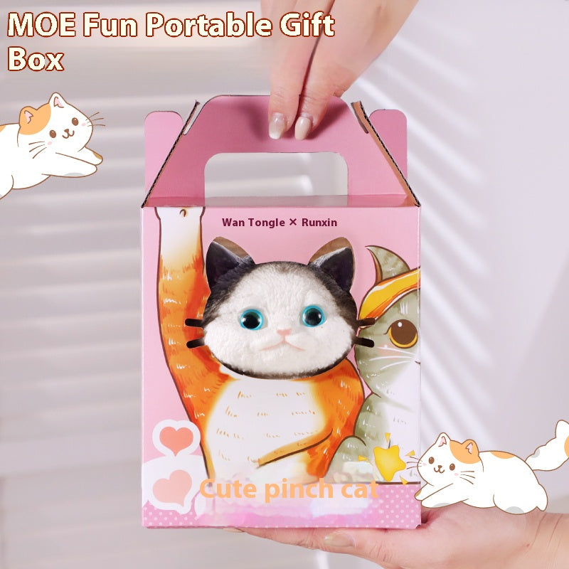 High-end simulation hand-painted cat decompression toy, children's safe silicone material, gift ornament, squeeze fun.