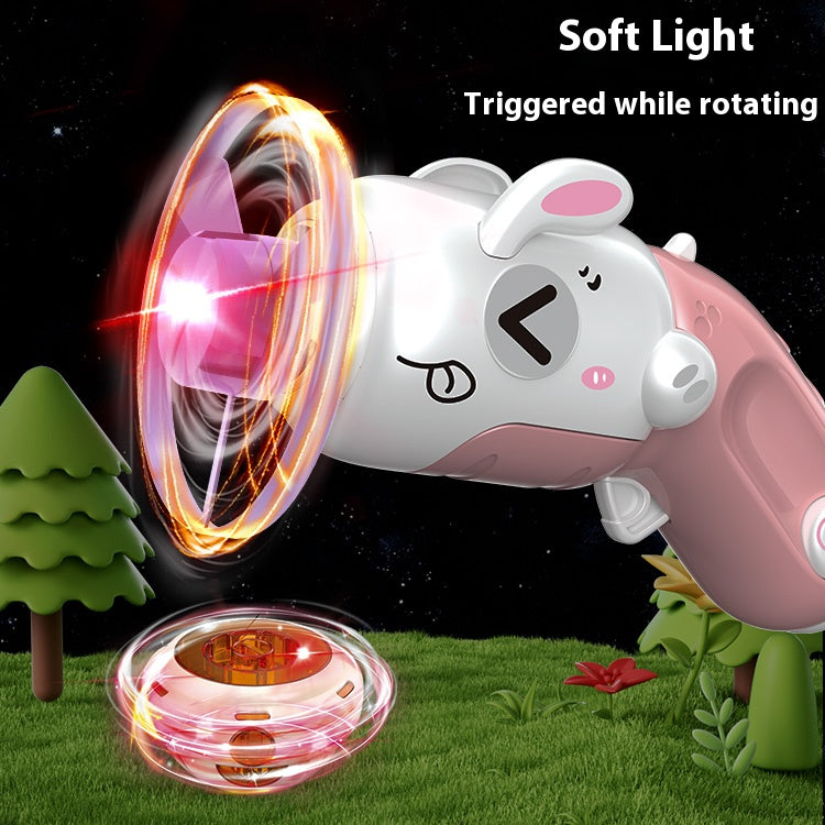 Children's outdoor cartoon dinosaur top flying saucer rotating launch toy for boys and girls aged 3-6 years old parent-child interaction