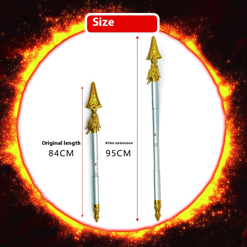 【Voice Control Version】Nezha's Fire-Tipped Spear Toy with a High-End Sense of Stretching for Children's Outdoor Parent-Child for Ages 3-6