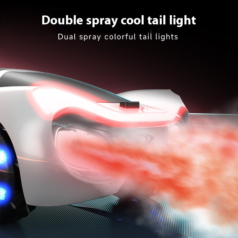 Stunt drift simulation concept remote control car innovative design music double spray light exhaust hand control induction