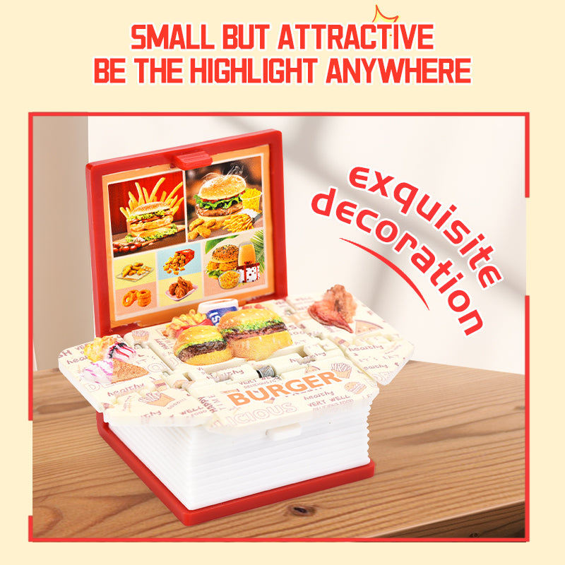 French fries burger 3D book key chain Creative decompression toys School bag pendant