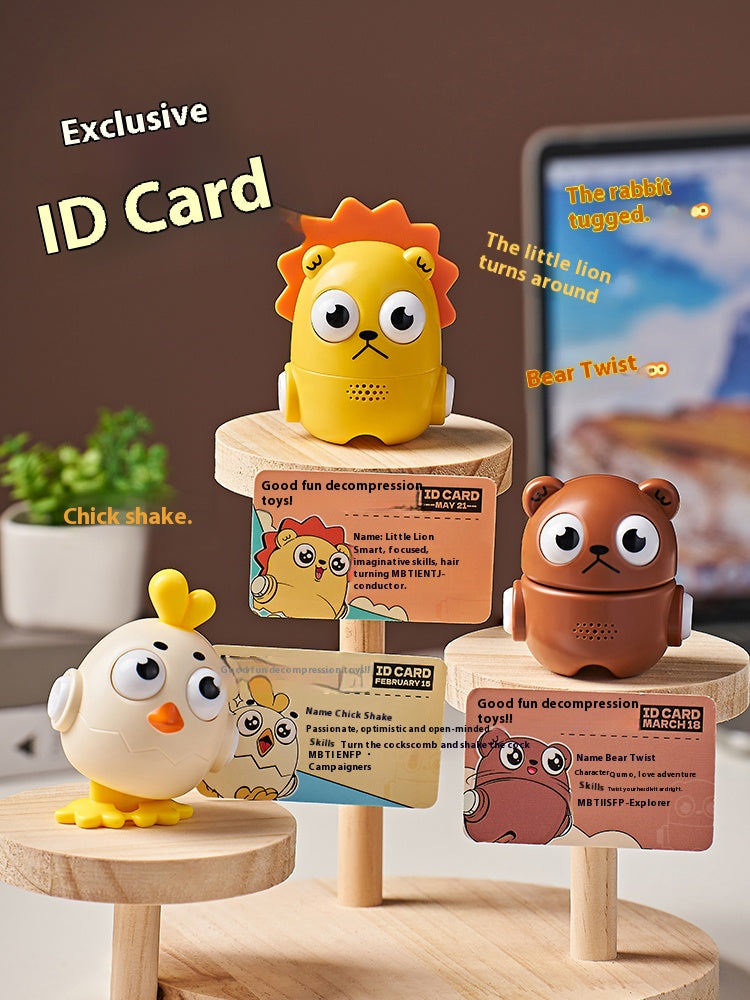 Popular cute animal with sound effects keychain multifunctional educational decompression toy desktop ornament