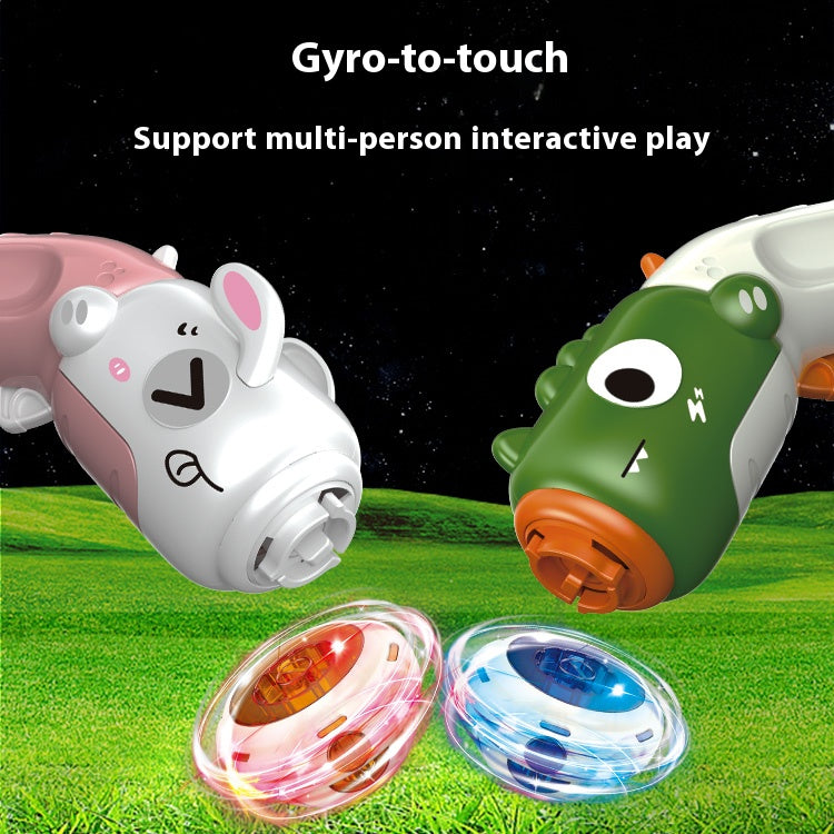 Children's outdoor cartoon dinosaur top flying saucer rotating launch toy for boys and girls aged 3-6 years old parent-child interaction