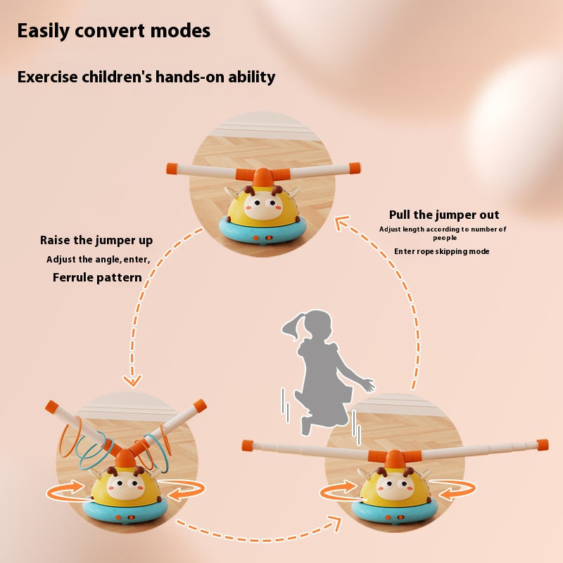 2 in 1 Bee Jump Rope Machine Hoop Jumping Ring 3-6 Years Old Children's Outdoor Sports Toy Game Machine