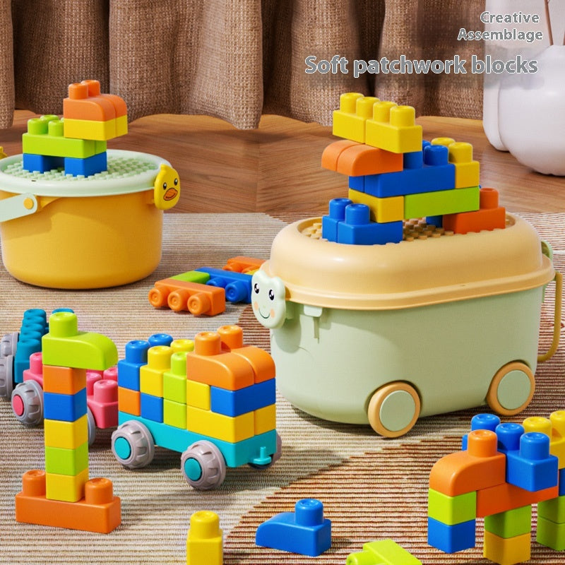 2024 Trendy Animal Soft Gel Building Blocks 0-3 Years Old Educational Puzzle Toy for Children's Intelligence Development Non-To