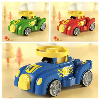 Four-wheel Drive Inertial Toy Car Collision Ejection Rotating Dragonfly Flying Saucer Car Vehicle Model Kids Kindergarten Gift