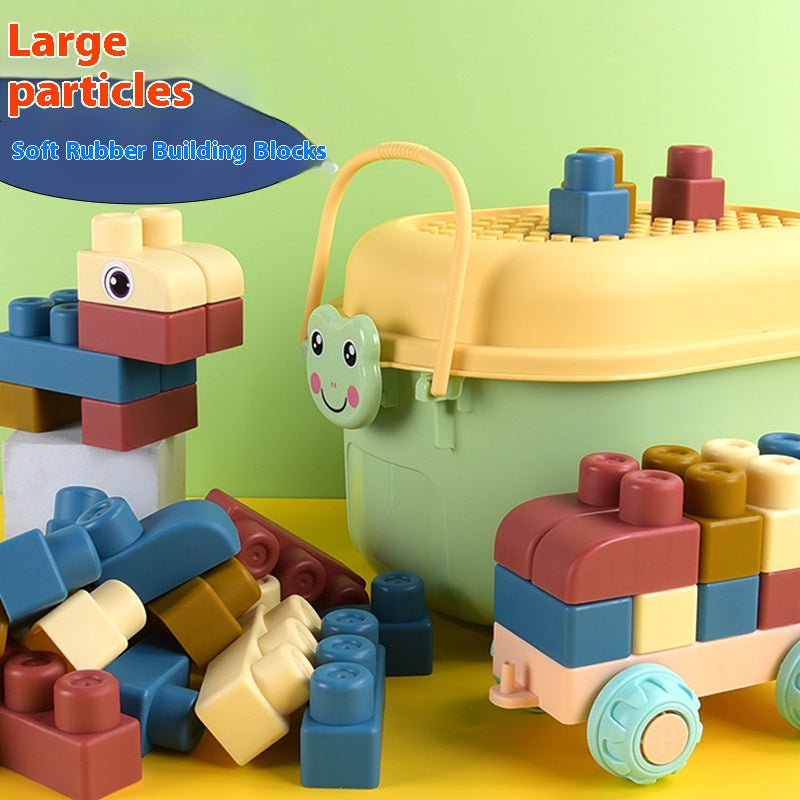 2024 Trendy Animal Soft Gel Building Blocks 0-3 Years Old Educational Puzzle Toy for Children's Intelligence Development Non-To