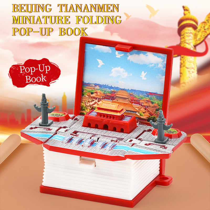 Beijing Tiananmen 3D book key chain Creative decompression toys School bag pendant