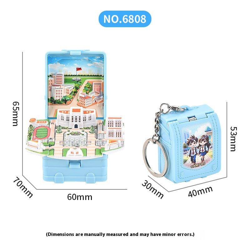 Campus 3D Book Key chain creative decompression toy bag pendant