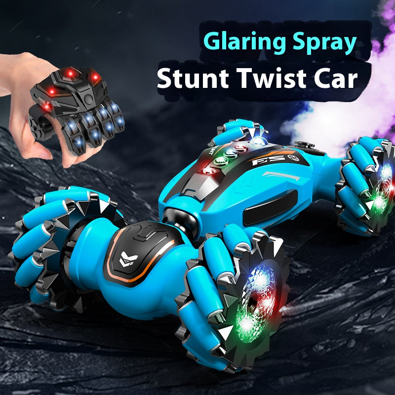 RC remote control high-tech glow-in-the-dark four-wheel drive side-trick transforming car toy
