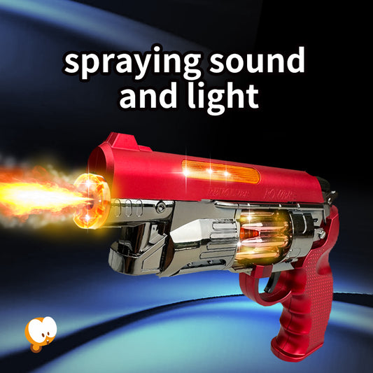 Electric cool telescopic flame spray rotary spray revolver toy gun multi-functional vibration parent-child exquisite gift