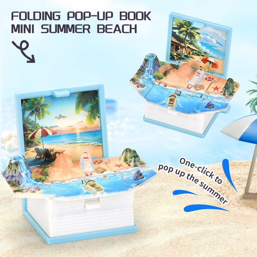 Summer Beach 3D book key chain Creative decompression toys School bag pendant