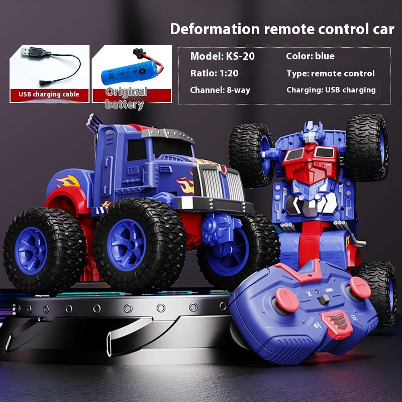 Children's toys one-button deformation cool remote car control anti-skid wear-resistant high-power motor parent-child interaction