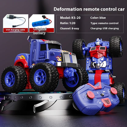 Children's toys one-button deformation cool remote car control anti-skid wear-resistant high-power motor parent-child interaction