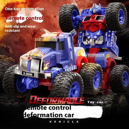 Children's toys one-button deformation cool remote car control anti-skid wear-resistant high-power motor parent-child interaction