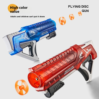 Children's pull-back shooting frisbee 6-12 years old outdoor shooting toys frisbee gun parent-child interactive combat