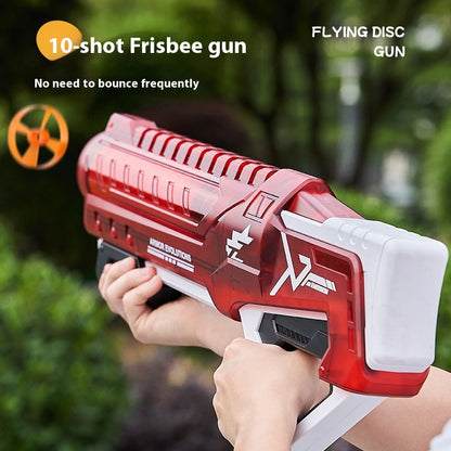 Children's pull-back shooting frisbee 6-12 years old outdoor shooting toys frisbee gun parent-child interactive combat