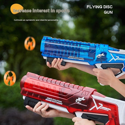 Children's pull-back shooting frisbee 6-12 years old outdoor shooting toys frisbee gun parent-child interactive combat