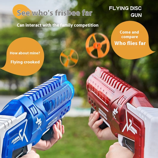 Children's pull-back shooting frisbee 6-12 years old outdoor shooting toys frisbee gun parent-child interactive combat