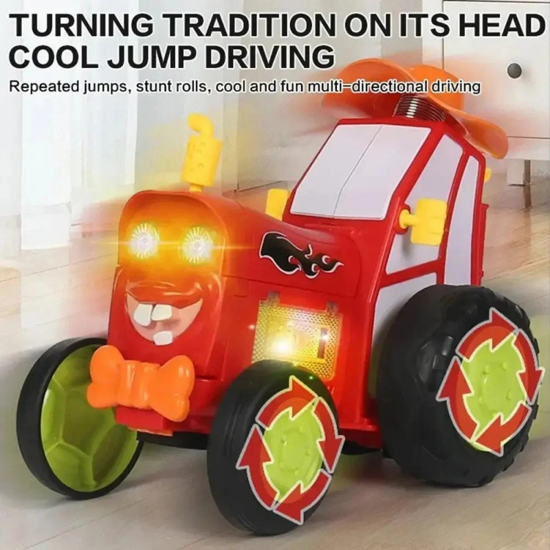 Rc Truck Funny Children Toys Crazy Jumping Car With Music Lights Vehicle Infrared Remote Control Stunt Cars Dance Walk Upright