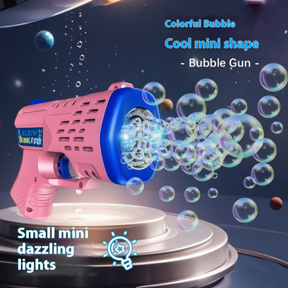 Internet celebrity popular mini automatic children's non-toxic toys, sci-fi bubble gun, lighting gifts, parent-child interaction