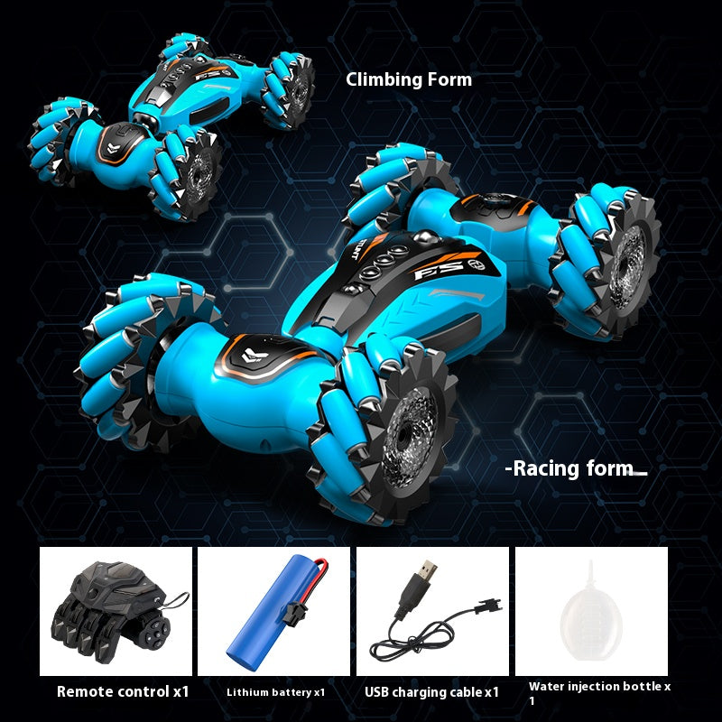 RC remote control high-tech glow-in-the-dark four-wheel drive side-trick transforming car toy