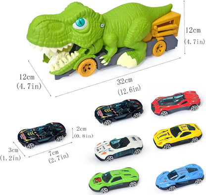 Dinosaurs eat car transport truck transport truck gift toys for 3-year-old boys, for 4-year-old boys toy cars, for 4-7-year-old boys monster trucks, 3-5-year-old children's dinosaur toys