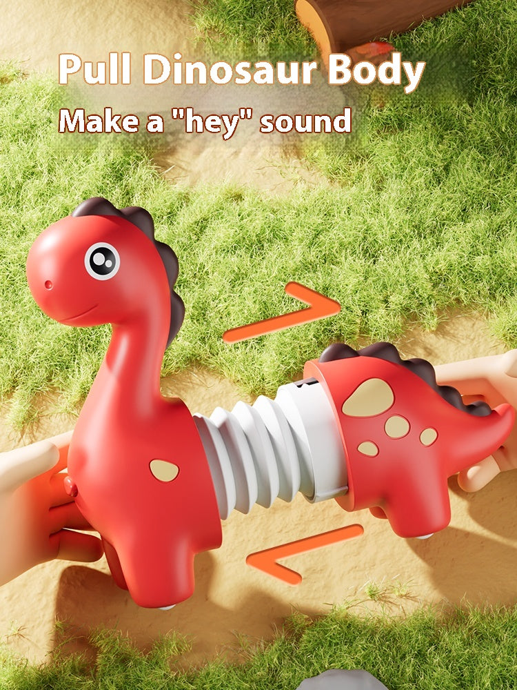 Authentic and realistic cartoon simulation telescopic dinosaur model, non-toxic children's toy for ages 3-6, cute and exquisite