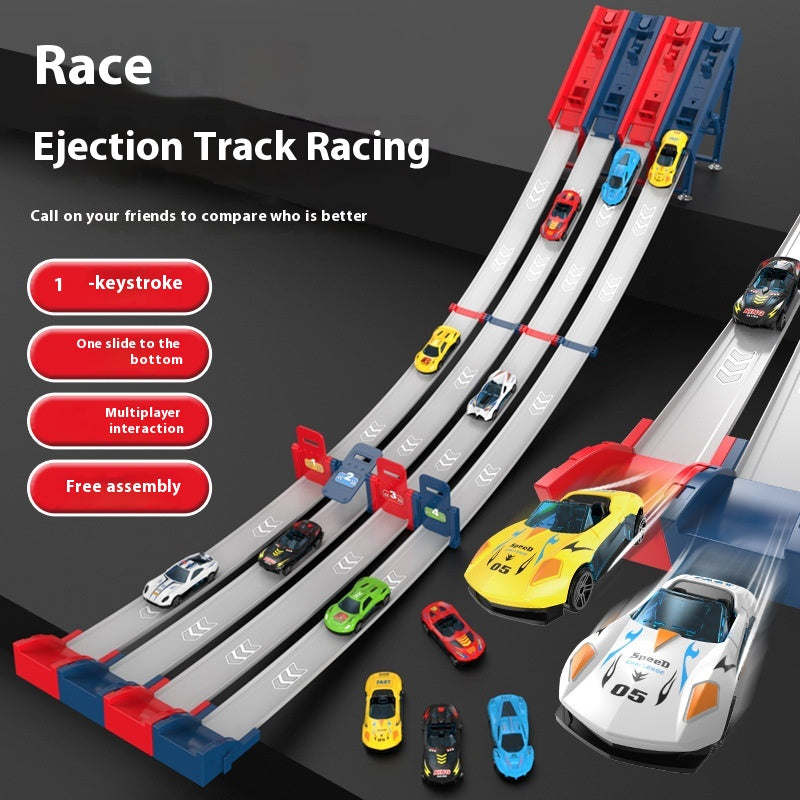 Children's racing game catapult track car DIY track assembly splice toy