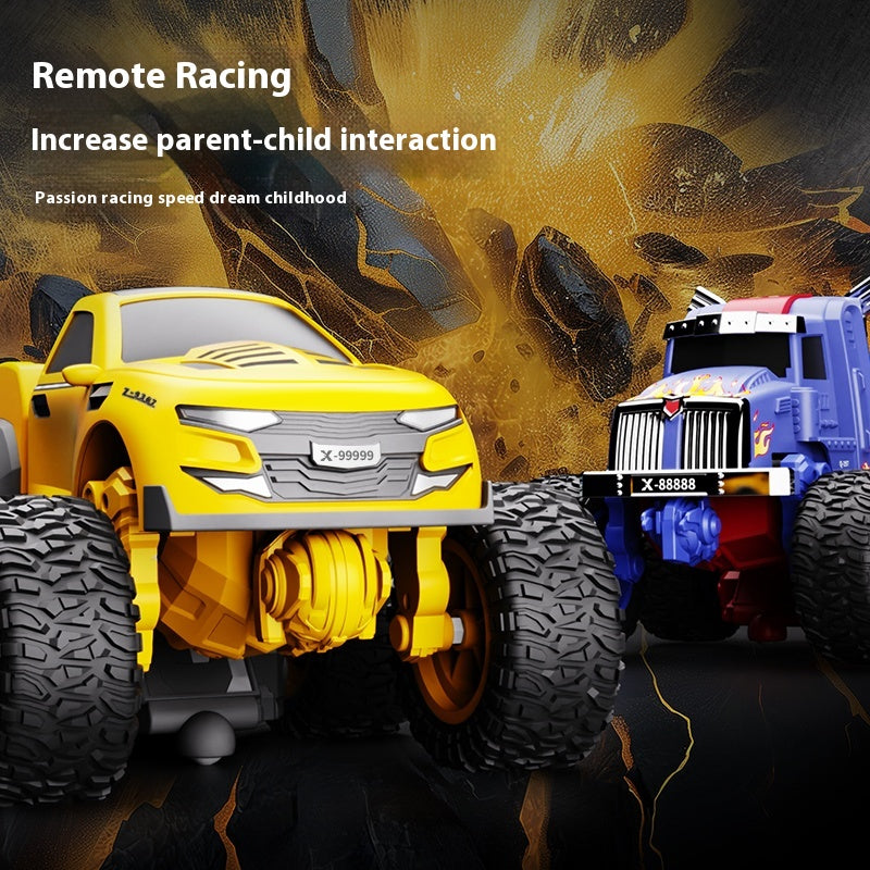 Children's toys one-button deformation cool remote car control anti-skid wear-resistant high-power motor parent-child interaction