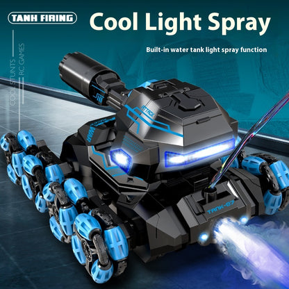 Six-wheeled octagonal water balloon remote control tank car rc remote control car toy fire spout gesture sensing drift gift