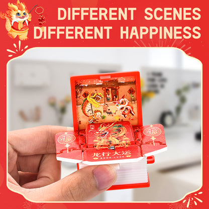 Chinese dragon 3D book key chain Creative decompression toys School bag pendant