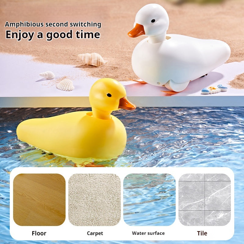 Baby electric swaying duck guided crawling bath bath toy baby raised head training learning to climb cute