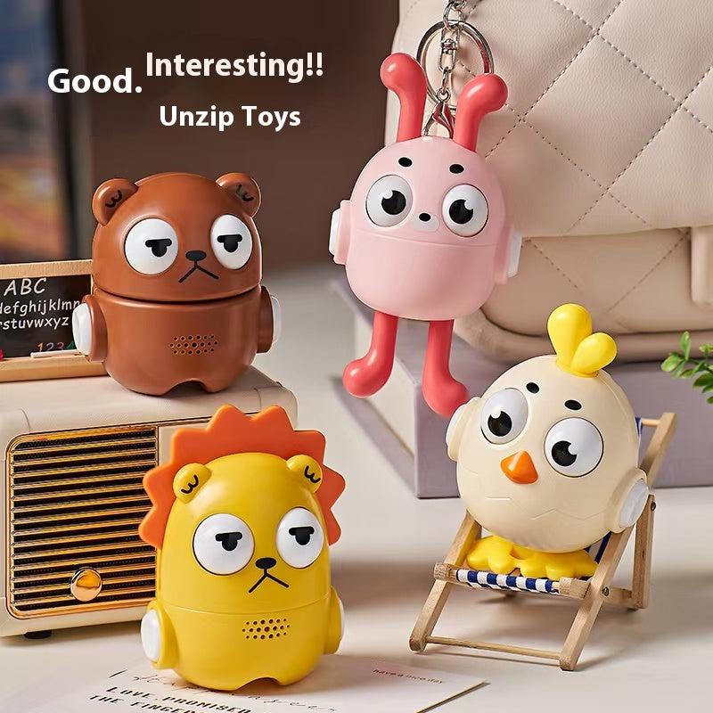 Popular cute animal with sound effects keychain multifunctional educational decompression toy desktop ornament