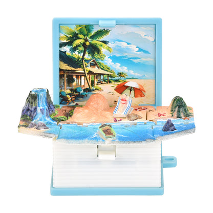 Summer Beach 3D book key chain Creative decompression toys School bag pendant