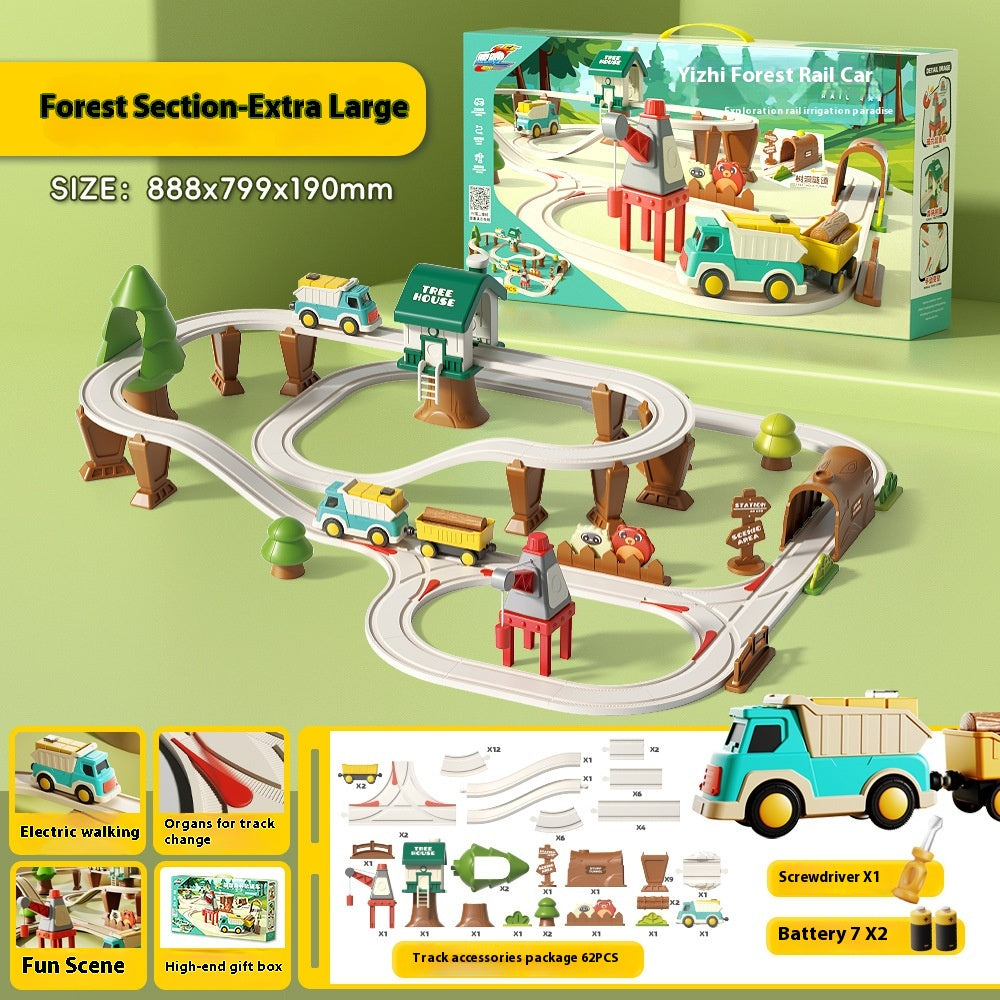 Toy Paradise Educational Forest Large Train Track Electric Running Train Parent-Child Interaction (3-6 years old)