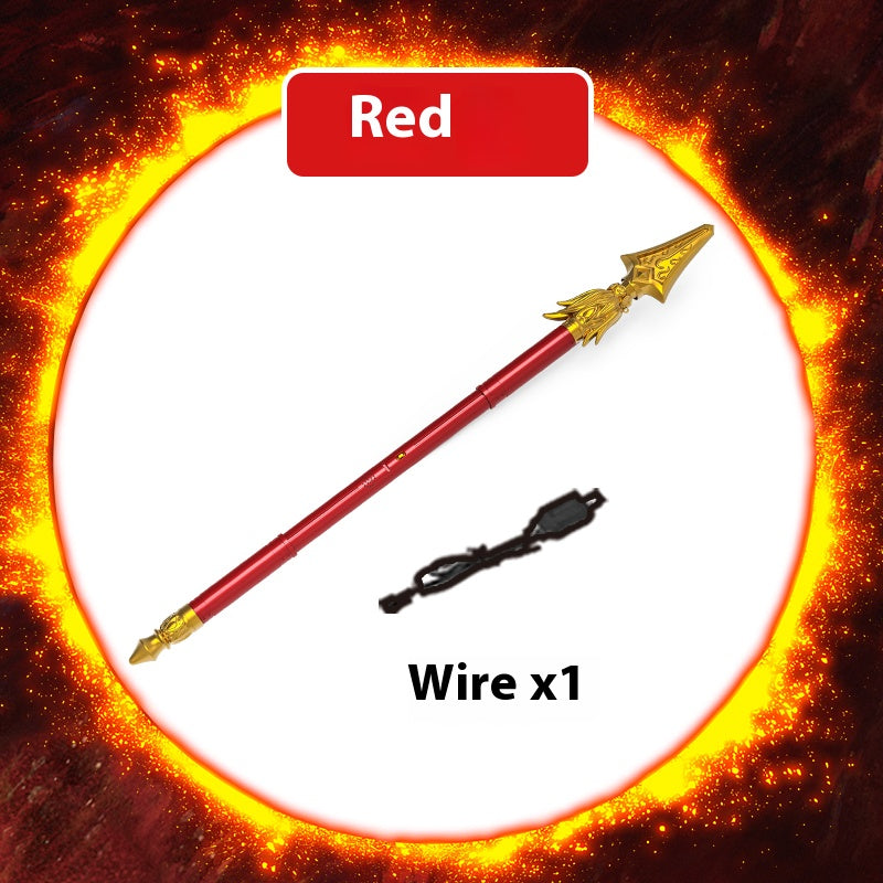 【Voice Control Version】Nezha's Fire-Tipped Spear Toy with a High-End Sense of Stretching for Children's Outdoor Parent-Child for Ages 3-6