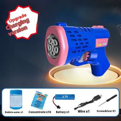 Internet celebrity popular mini automatic children's non-toxic toys, sci-fi bubble gun, lighting gifts, parent-child interaction