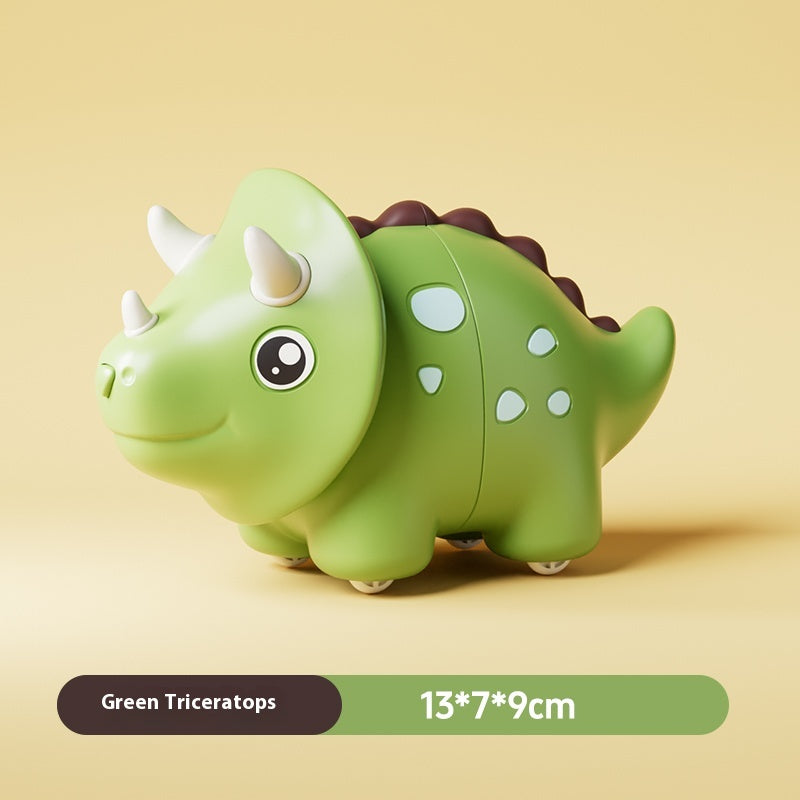 Authentic and realistic cartoon simulation telescopic dinosaur model, non-toxic children's toy for ages 3-6, cute and exquisite