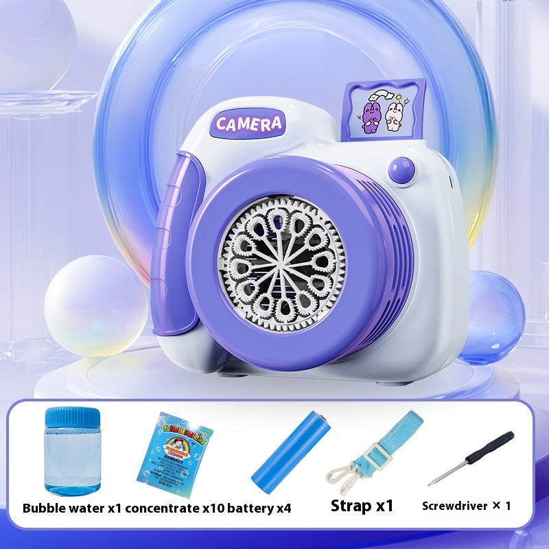 2024 Popular Children's Toy Automatic Bubble Blower with Colorful Bubbles Camera as a Gift for Parent-Child Interaction