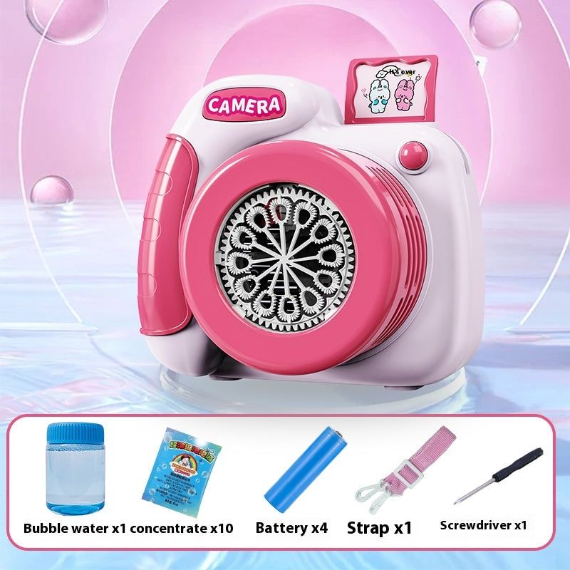 2024 Popular Children's Toy Automatic Bubble Blower with Colorful Bubbles Camera as a Gift for Parent-Child Interaction