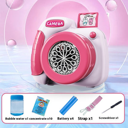 2024 Popular Children's Toy Automatic Bubble Blower with Colorful Bubbles Camera as a Gift for Parent-Child Interaction